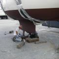 Painting the bottom of the keel