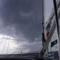 The storm got us so fast and furious... almost knockdown the Irish Isle on our the way to Bimini, wind suddenly heeled the boat dangerously too far...
