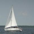 Under sail on the Neuse River (Pamlico County, NC).
